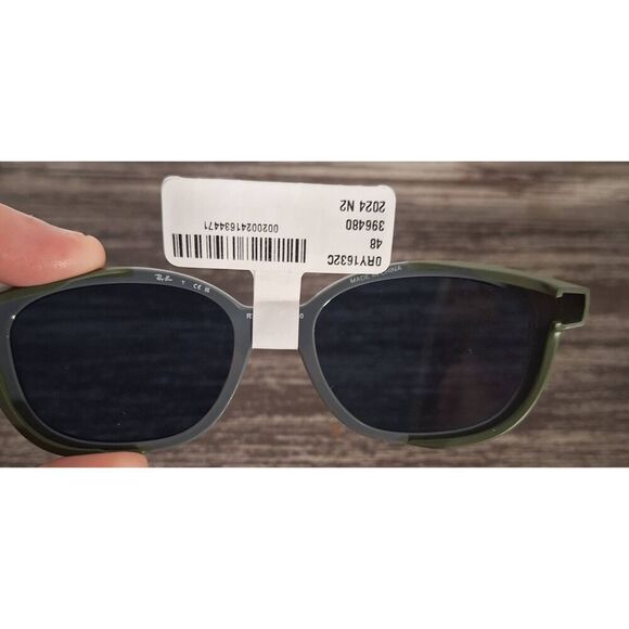 Ray Ban Kids RB1632 Clip-On Bio-Based Sunglasses - Dark Grey on Rubber Green - Picture 2 of 3